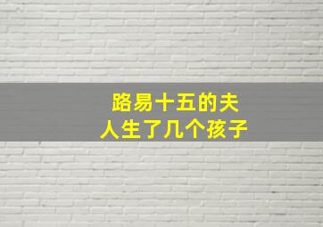 路易十五的夫人生了几个孩子