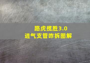 路虎揽胜3.0进气支管咋拆图解