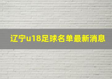 辽宁u18足球名单最新消息