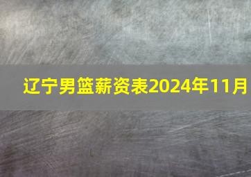 辽宁男篮薪资表2024年11月