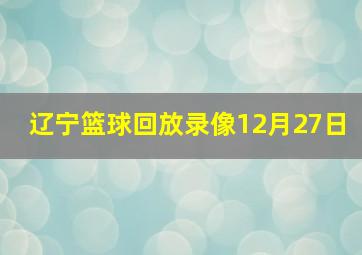 辽宁篮球回放录像12月27日