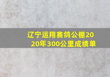 辽宁运翔赛鸽公棚2020年300公里成绩单