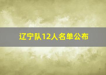 辽宁队12人名单公布