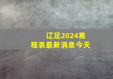 辽足2024赛程表最新消息今天