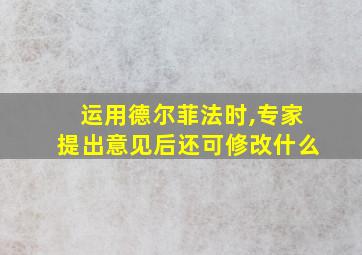 运用德尔菲法时,专家提出意见后还可修改什么