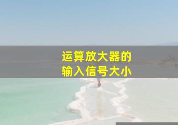 运算放大器的输入信号大小