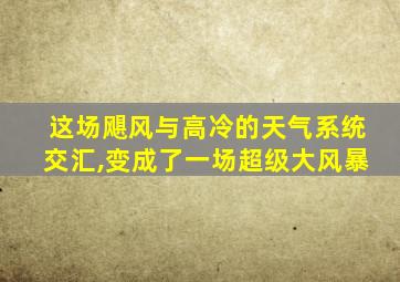 这场飓风与高冷的天气系统交汇,变成了一场超级大风暴