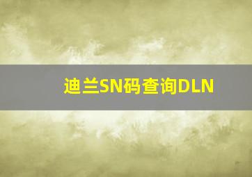 迪兰SN码查询DLN