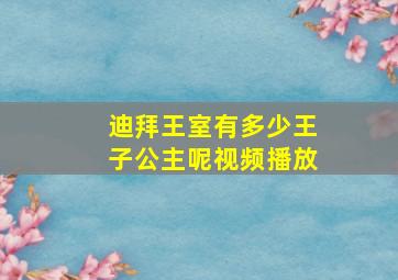 迪拜王室有多少王子公主呢视频播放