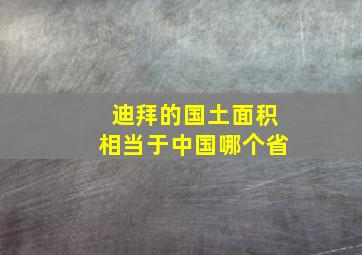 迪拜的国土面积相当于中国哪个省