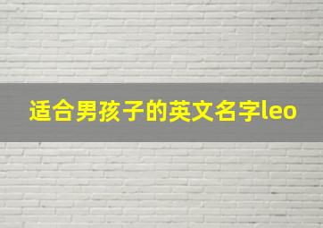 适合男孩子的英文名字leo