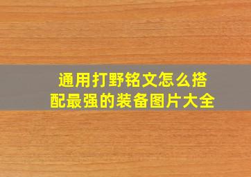 通用打野铭文怎么搭配最强的装备图片大全