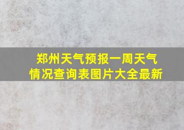 郑州天气预报一周天气情况查询表图片大全最新