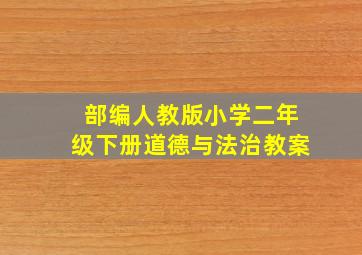 部编人教版小学二年级下册道德与法治教案