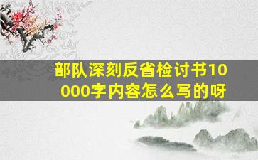 部队深刻反省检讨书10000字内容怎么写的呀