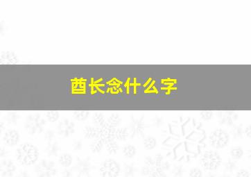 酋长念什么字