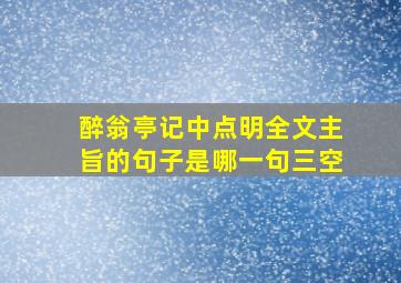 醉翁亭记中点明全文主旨的句子是哪一句三空