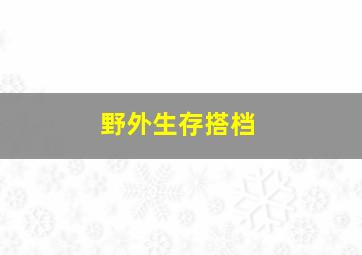 野外生存搭档