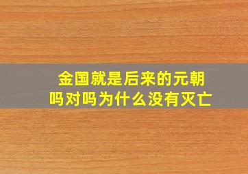 金国就是后来的元朝吗对吗为什么没有灭亡