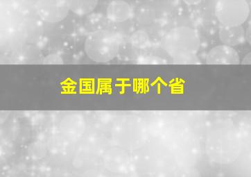 金国属于哪个省