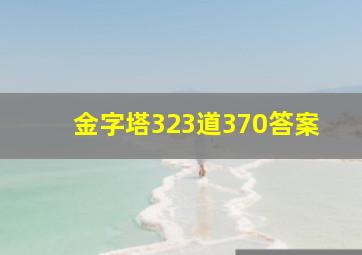 金字塔323道370答案