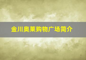 金川奥莱购物广场简介