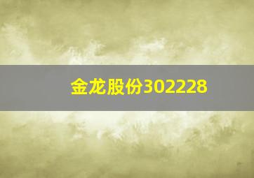 金龙股份302228