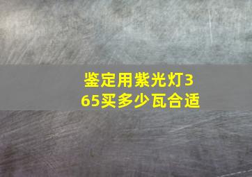 鉴定用紫光灯365买多少瓦合适