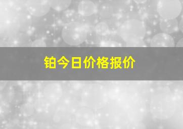 铂今日价格报价