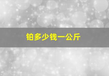 铂多少钱一公斤