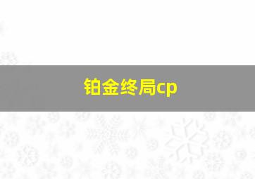 铂金终局cp