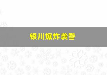 银川爆炸袭警