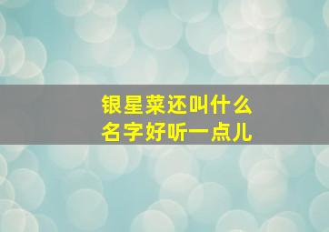 银星菜还叫什么名字好听一点儿