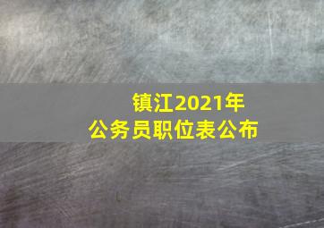 镇江2021年公务员职位表公布