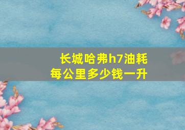 长城哈弗h7油耗每公里多少钱一升