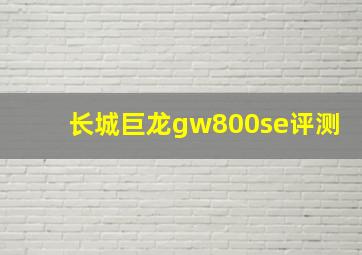 长城巨龙gw800se评测