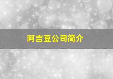 阿吉豆公司简介