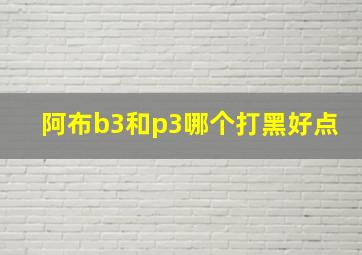 阿布b3和p3哪个打黑好点