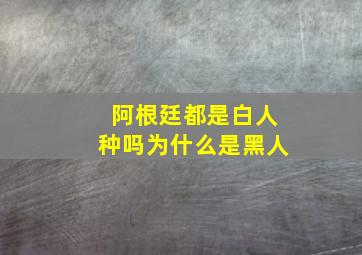 阿根廷都是白人种吗为什么是黑人