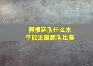 阿根廷队什么水平能进国家队比赛