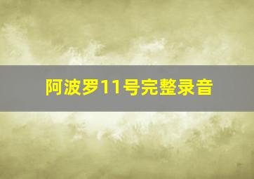 阿波罗11号完整录音