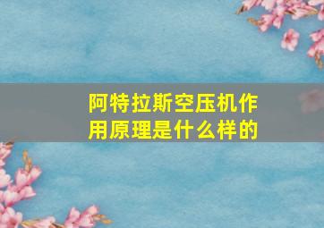 阿特拉斯空压机作用原理是什么样的