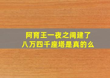 阿育王一夜之间建了八万四千座塔是真的么