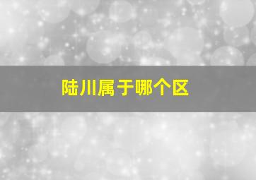 陆川属于哪个区