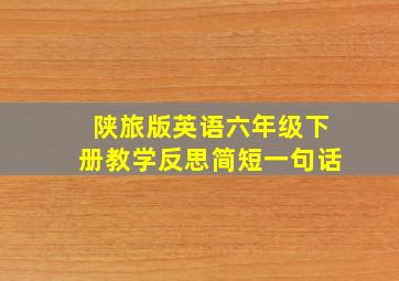 陕旅版英语六年级下册教学反思简短一句话