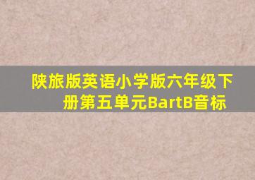 陕旅版英语小学版六年级下册第五单元BartB音标