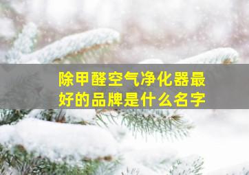 除甲醛空气净化器最好的品牌是什么名字