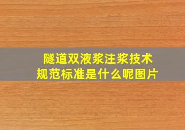 隧道双液浆注浆技术规范标准是什么呢图片