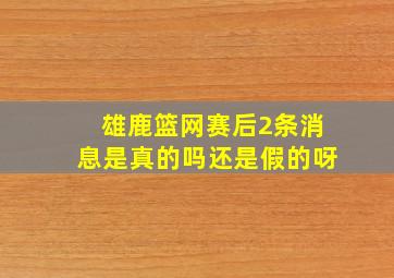 雄鹿篮网赛后2条消息是真的吗还是假的呀