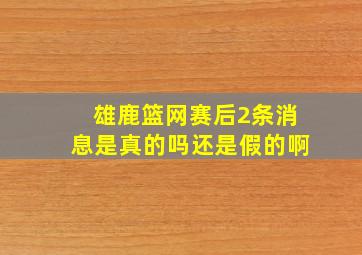 雄鹿篮网赛后2条消息是真的吗还是假的啊